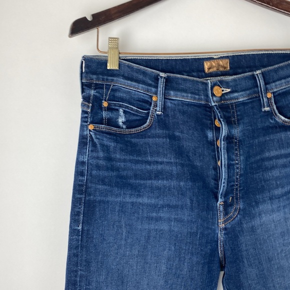 Mother Denim The Stunner Ankle Fray Skinny Jeans in Teaming Up - Size 32 - Picture 5 of 17